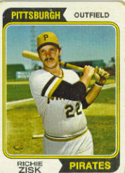 1974 Topps Baseball Cards      317     Richie Zisk